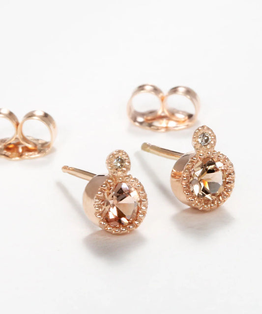 Peach Topaz Studs