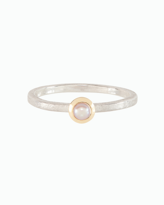 Petite Pearl Solitaire Ring