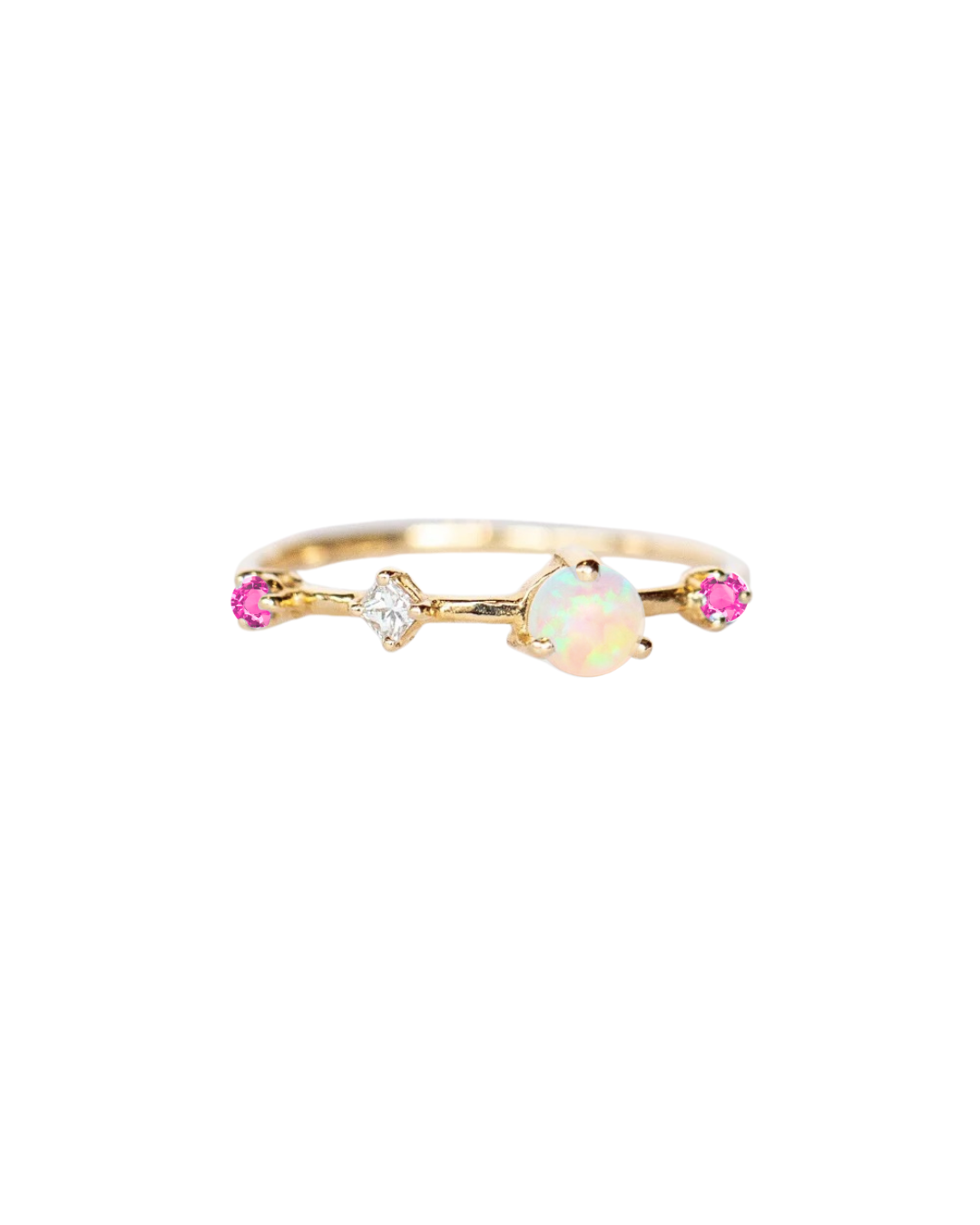 Australian Opal Dot Dash Ring