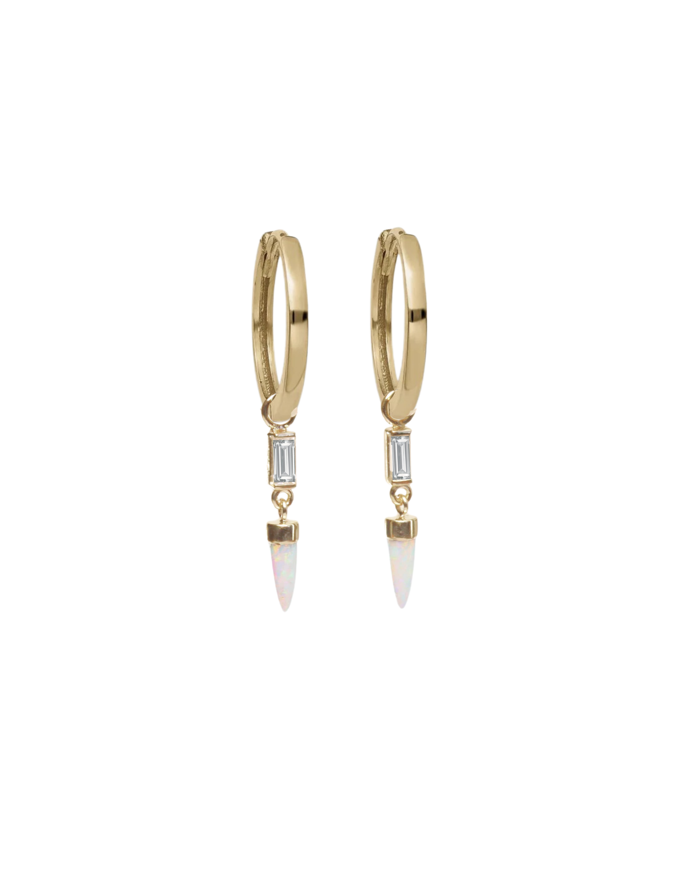 Opal Unicorn Dangle Hoops