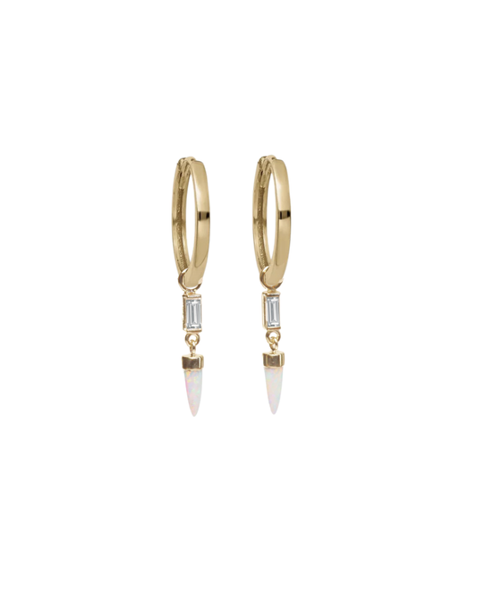 Opal Unicorn Dangle Hoops