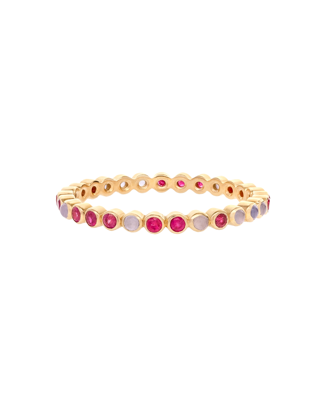 Ruby And Chalcedony Eternity Ring