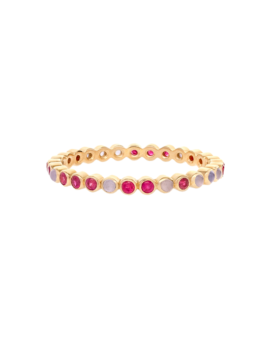 Ruby And Chalcedony Eternity Ring