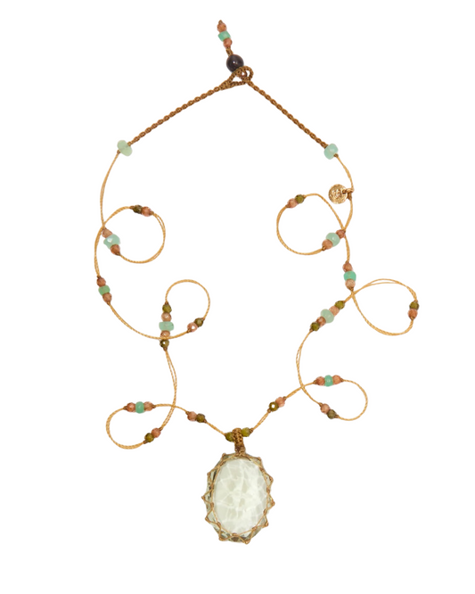 Short Tibetan Green Amethyst Pendant