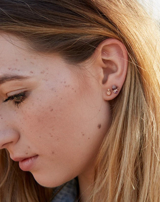 Peach Topaz Studs