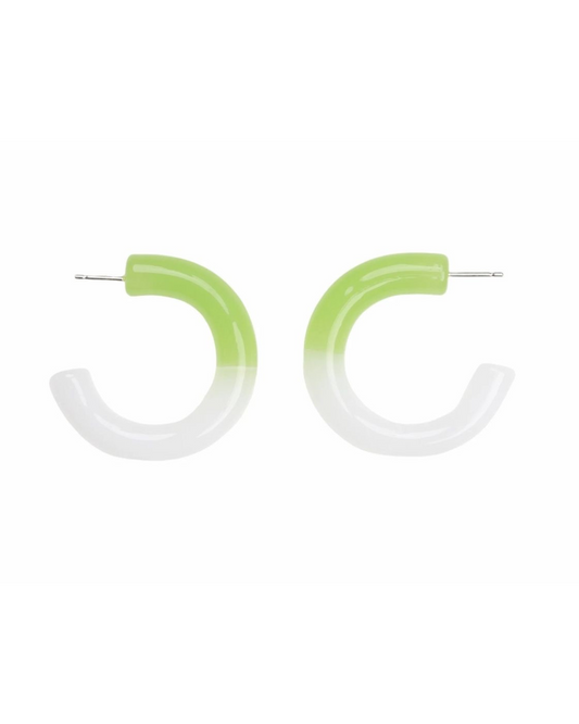 Two Tone Hoops - Lime Green