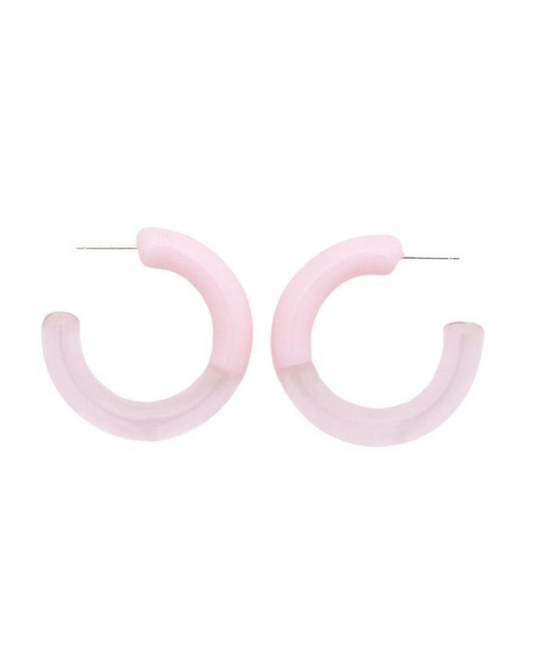 Two Tone Hoops - Pink