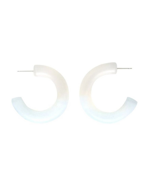 Two Tone Hoops - White