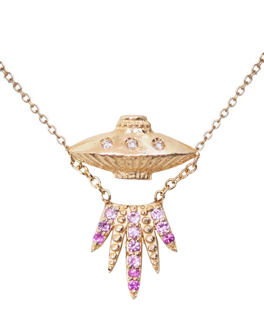 UFO Pink Sapphire Necklace